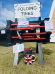 Folding tine bale spike 