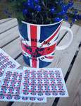 Cup and personalized stickers 